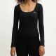 Guess Γυναικεία μακρυμάνικη μπλούζα Fabia Long Sleeve Rib Knit-Top